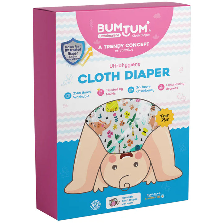 Bumtum Baby Cloth Diaper Free Size Printed