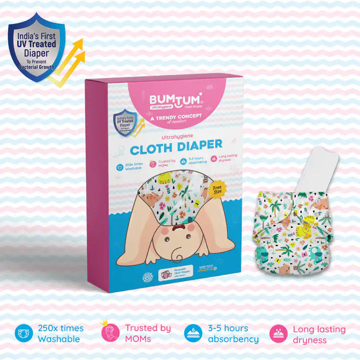 Bumtum Baby Cloth Diaper Free Size Printed