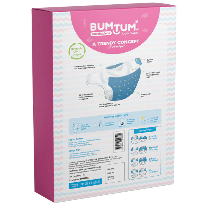 Bumtum Baby Cloth Diaper Free Size Printed