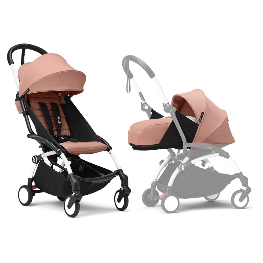 Stokke YOYO³ White Frame - 0+ Newborn Pack & 6+ Color Pack Bundle