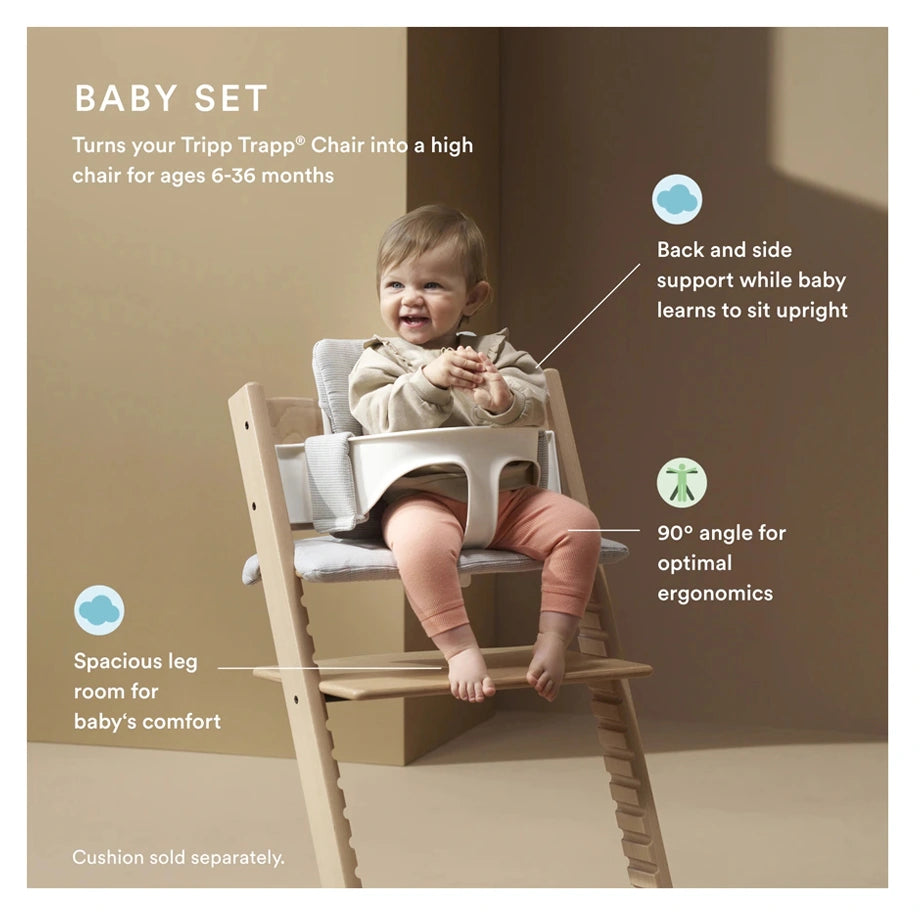 Stokke Tripp Trapp Chair + Baby & Newborn Set Bundle Natural