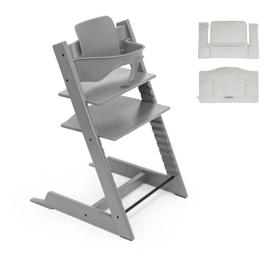 Stokke Tripp Trapp Stormgrey + Baby Set + Cushion (Nordic Grey)