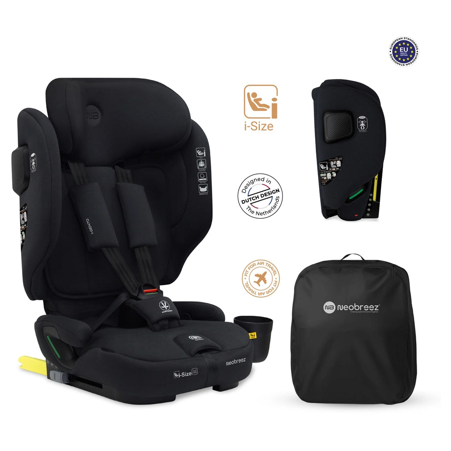Neobreez-i-Gento Compact Air Travel Car Seat Group 1/2/3 (Black)