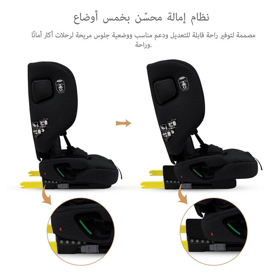 Neobreez-i-Gento Compact Air Travel Car Seat Group 1/2/3 (Black)