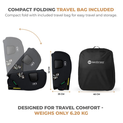 Neobreez-i-Gento Compact Air Travel Car Seat Group 1/2/3 (Black)