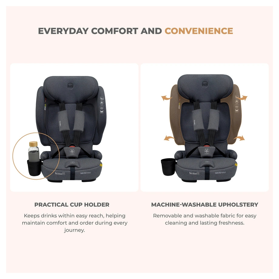 Neobreez-i-Gento Compact Air Travel Car Seat Group 1/2/3 (Grey)