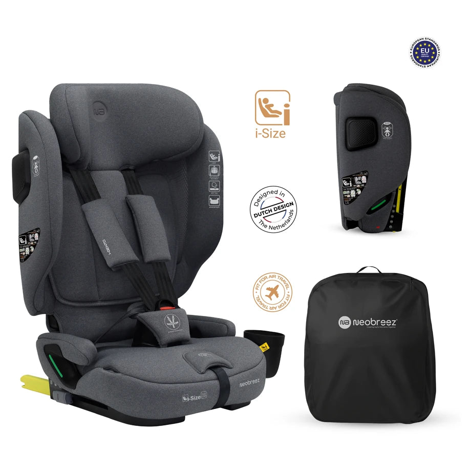 Neobreez-i-Gento Compact Air Travel Car Seat Group 1/2/3 (Grey)