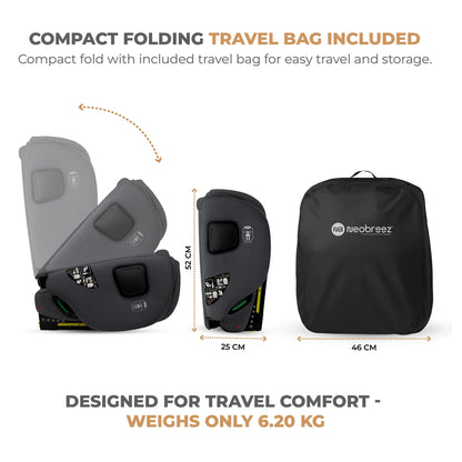 Neobreez-i-Gento Compact Air Travel Car Seat Group 1/2/3 (Grey)