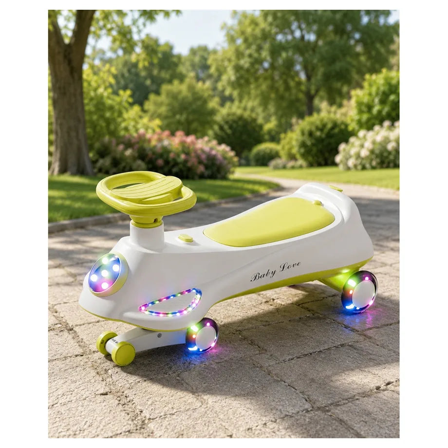Orbic Infinity Swing Car With Lights And Music (Green)
