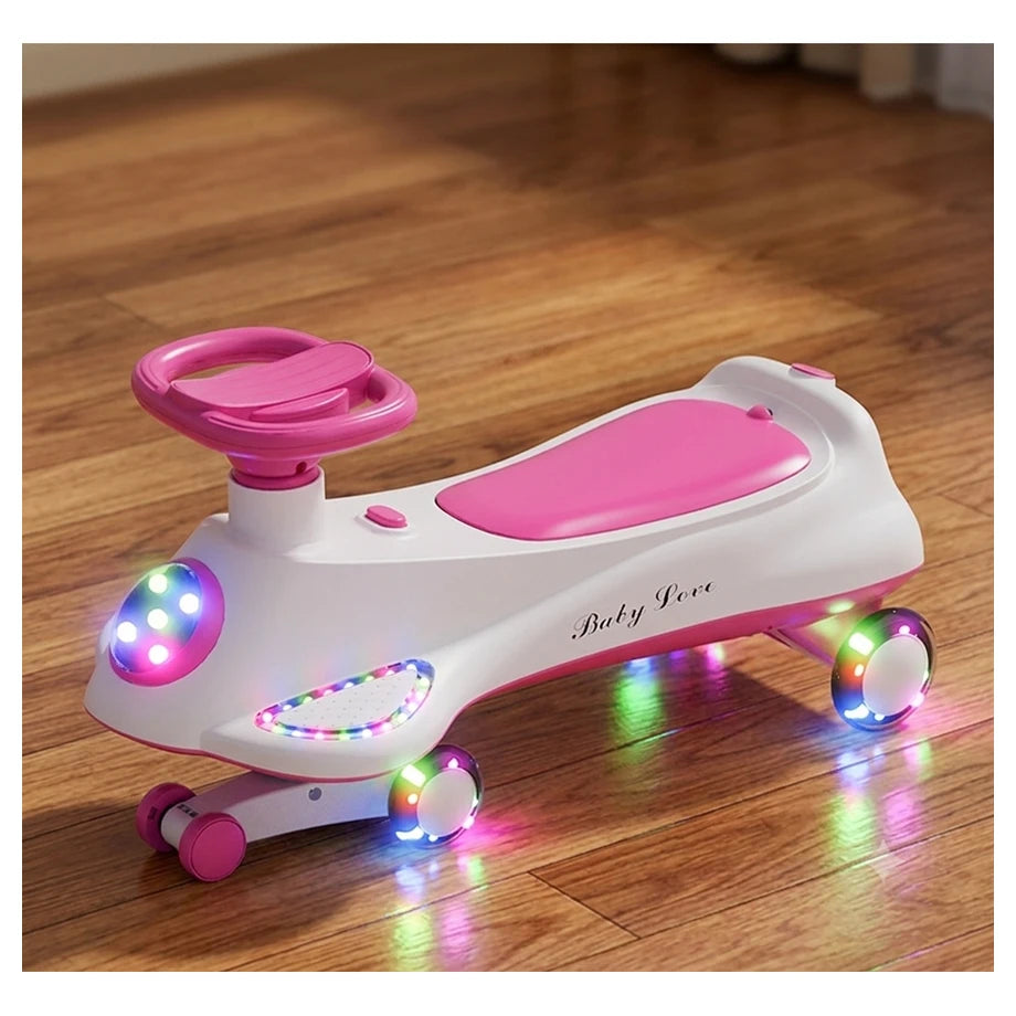 Orbic Infinity Swing Car With Lights And Music (Pink)
