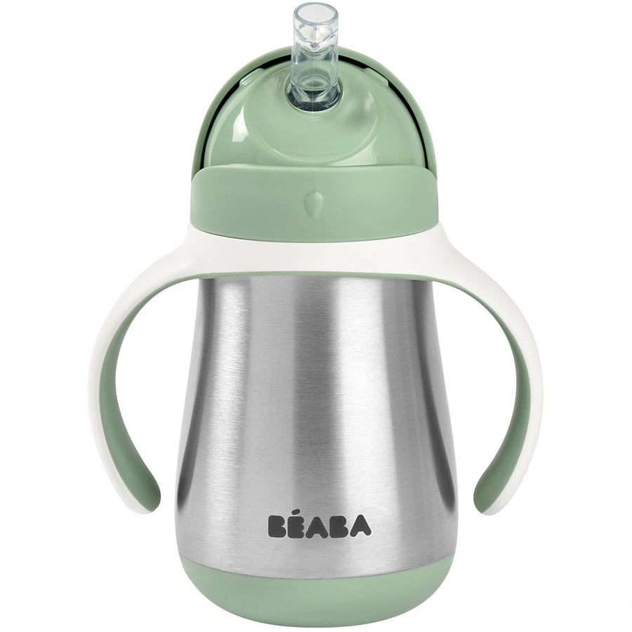 Beaba Stainless Steel Straw Cup (Sage Green)