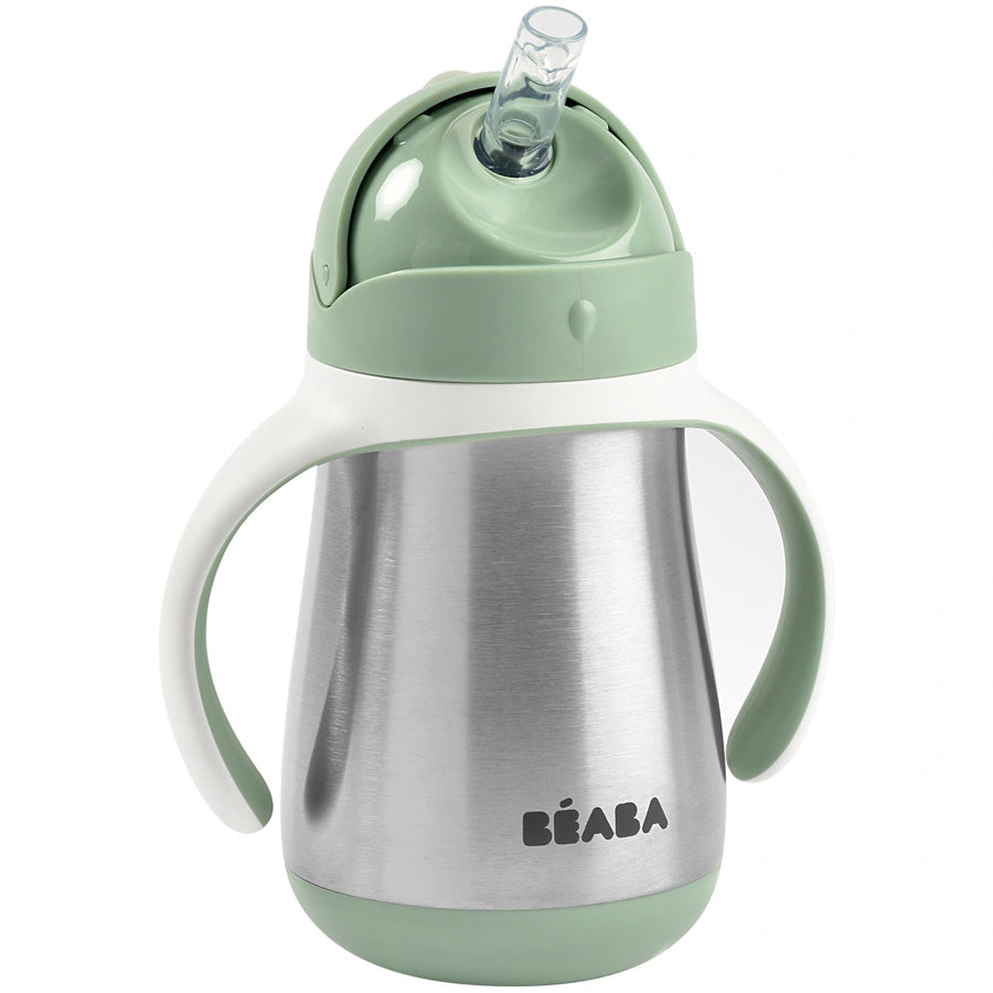 Beaba Stainless Steel Straw Cup (Sage Green)