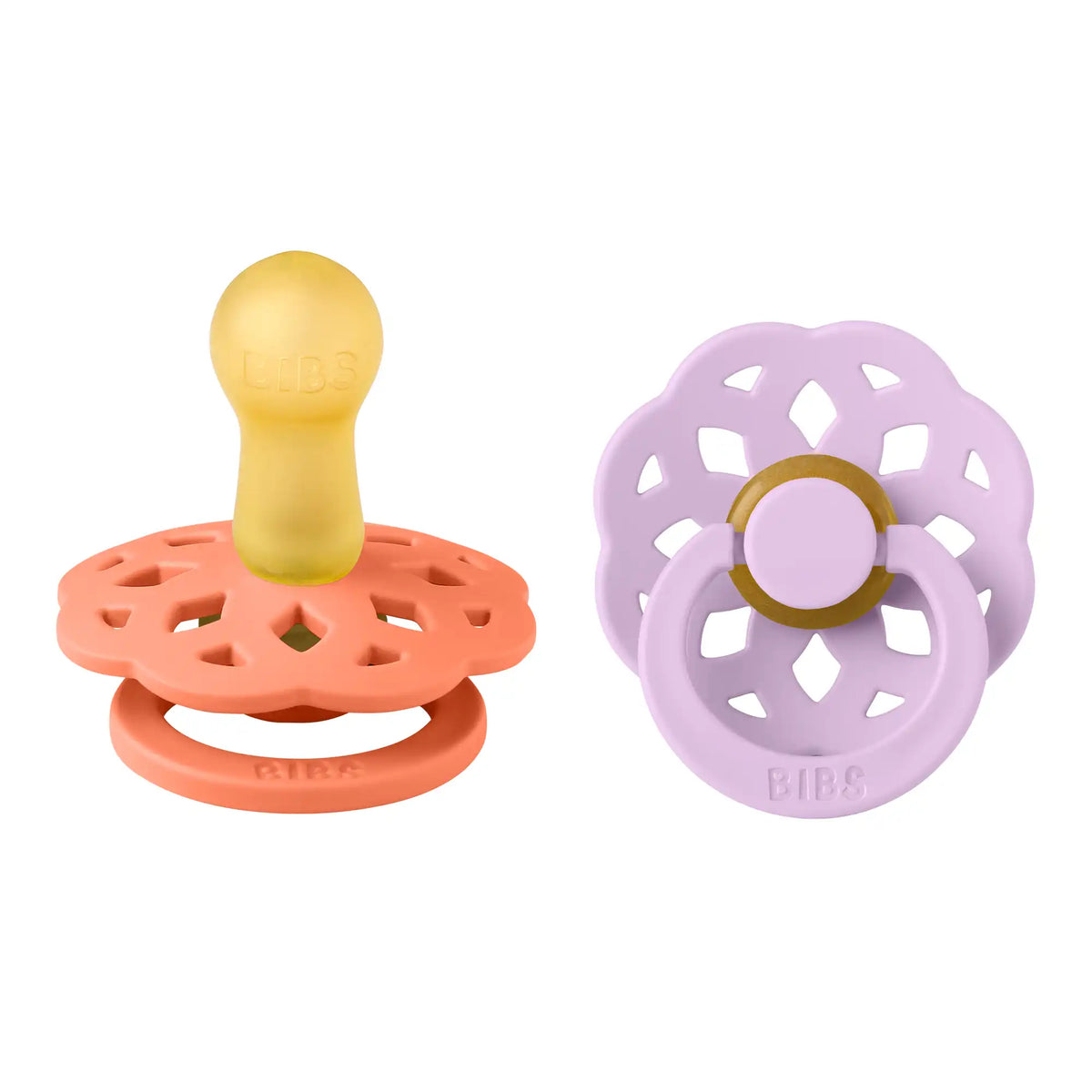 Bibs Boheme S2 Latex Pacifier - Pack of 2 (Papaya/Violet Sky)