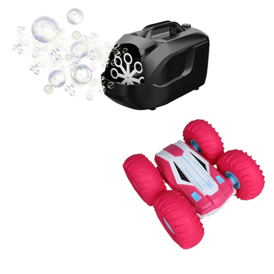 Sam Toys Bubble Machine & Double-Sided Gyroscope Stunt Car Bundle (Ages 4+)