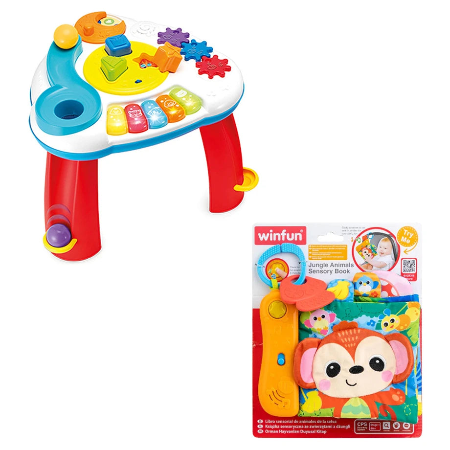 Winfun Balls ’N Shapes Musical Table & Jungle Animals Sensory Book