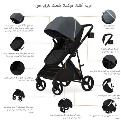 Neobreez Hexa 3X Pram Baby Toddler Stroller with Car Seat