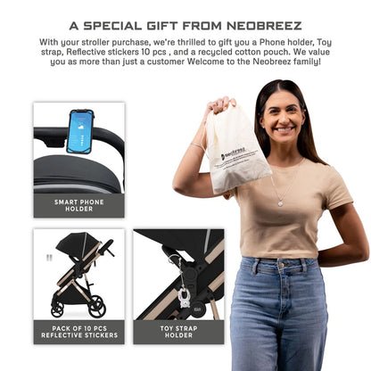 Neobreez Hexa 3X Pram Baby Toddler Stroller with Car Seat