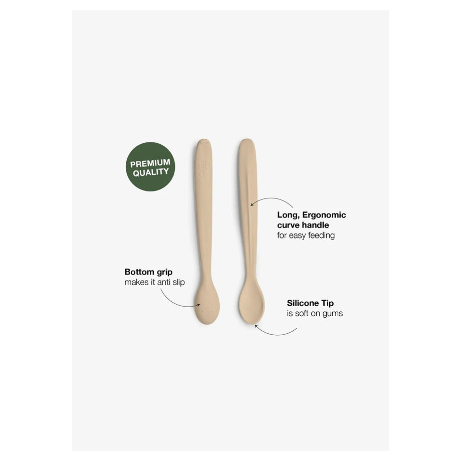 Citron Silicone Feeding Spoon Long Set Of 2 (Ballerina)