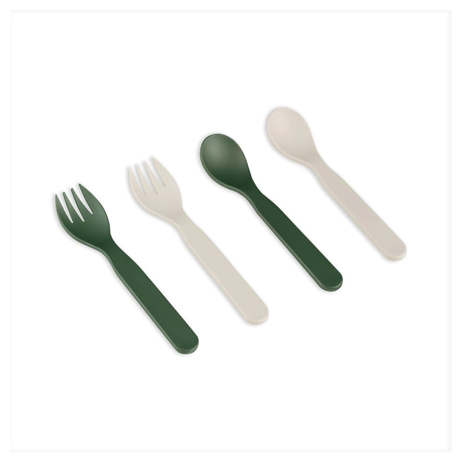 Citron PLA Cutlery Set Of 2 And Case (Green Cream)