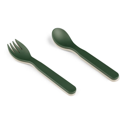 Citron PLA Cutlery Set Of 2 And Case (Green Cream)