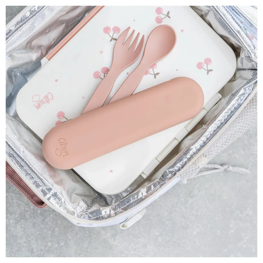 Citron PLA Cutlery Set Of 2 And Case (Pink Cream)