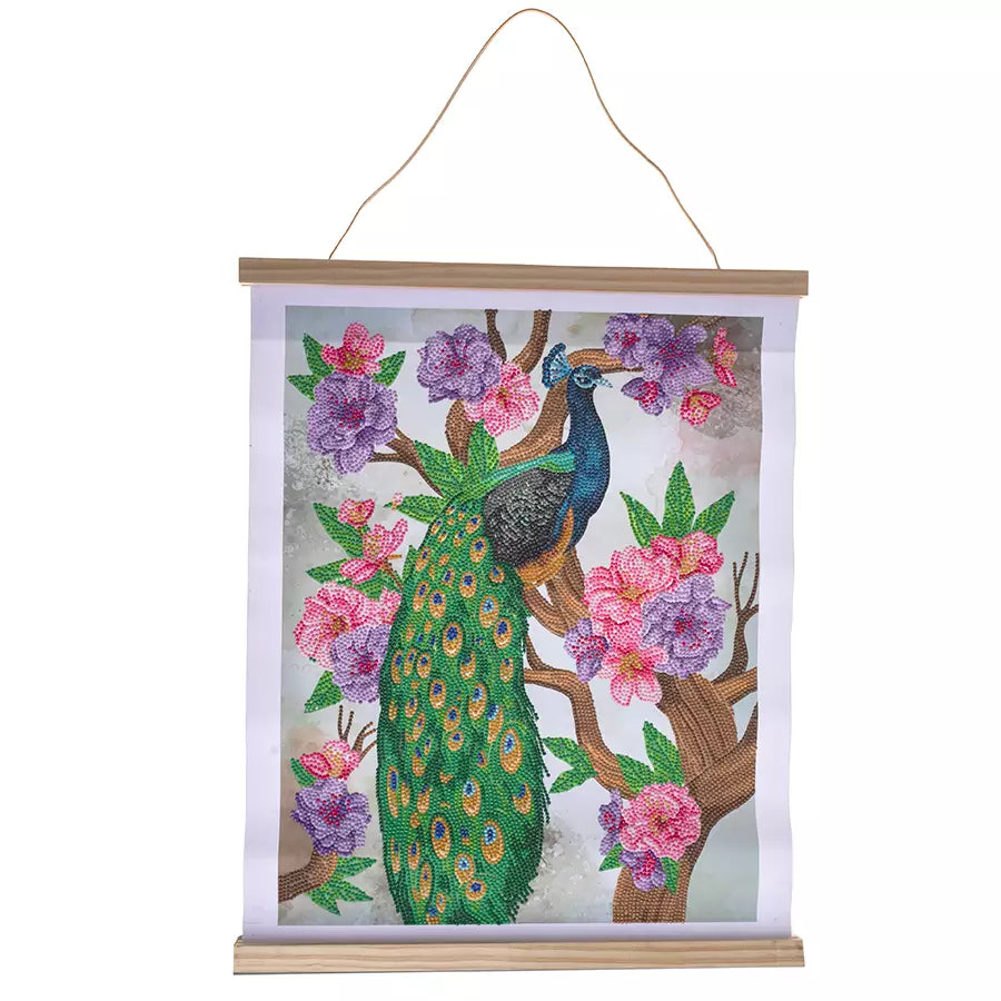 Peacock Peony Crystal Art Scroll Kit Peacock Peony Crystal Art Scroll Kit