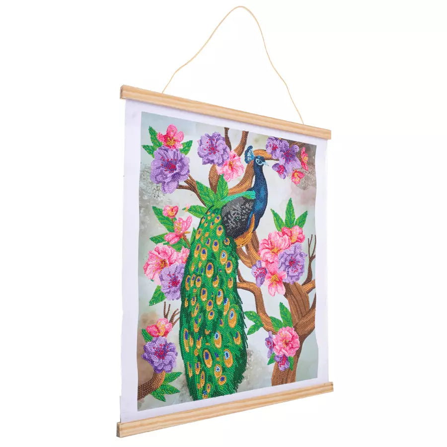 Peacock Peony Crystal Art Scroll Kit Peacock Peony Crystal Art Scroll Kit