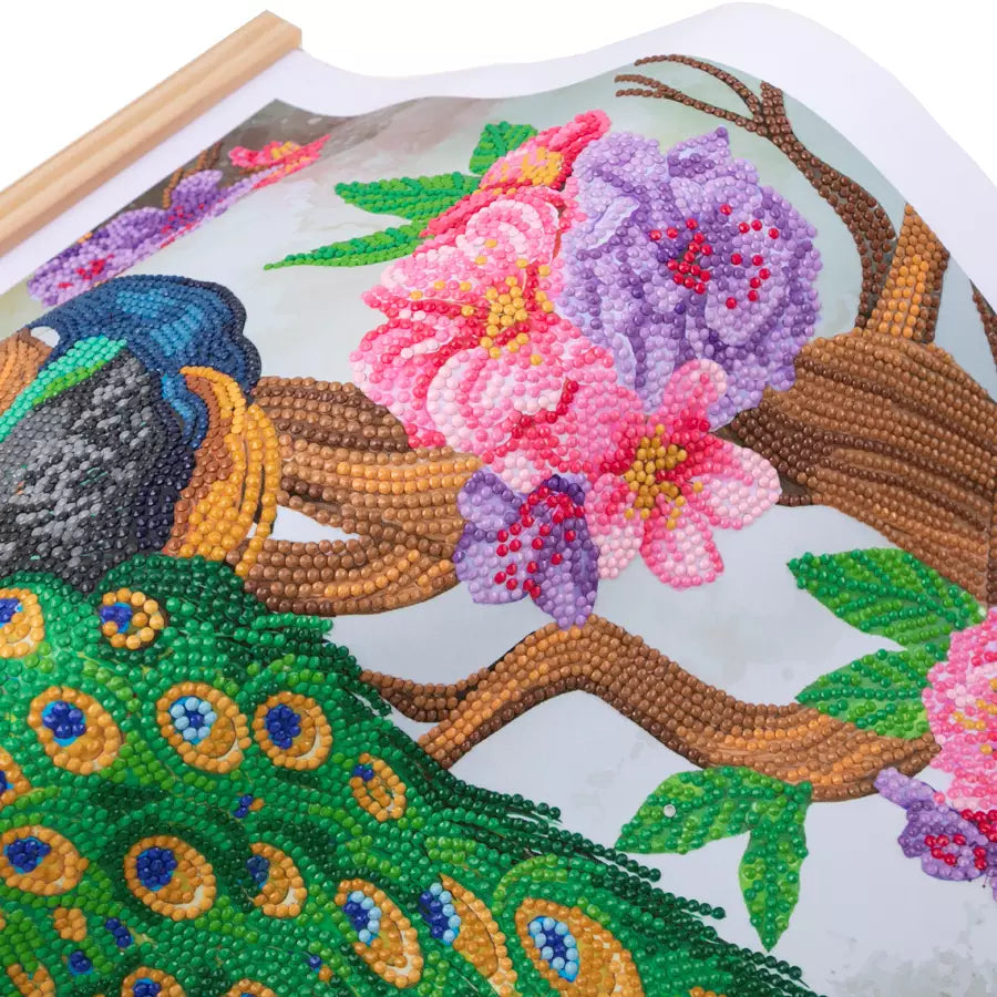Peacock Peony Crystal Art Scroll Kit Peacock Peony Crystal Art Scroll Kit