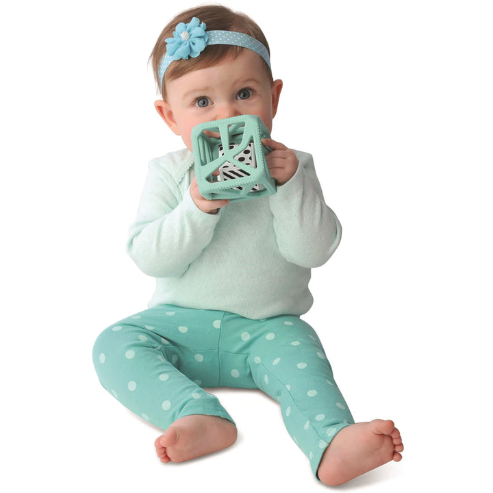 Malarkey Kids  Chew Cube Easy Grip Teether Rattle (Mint)