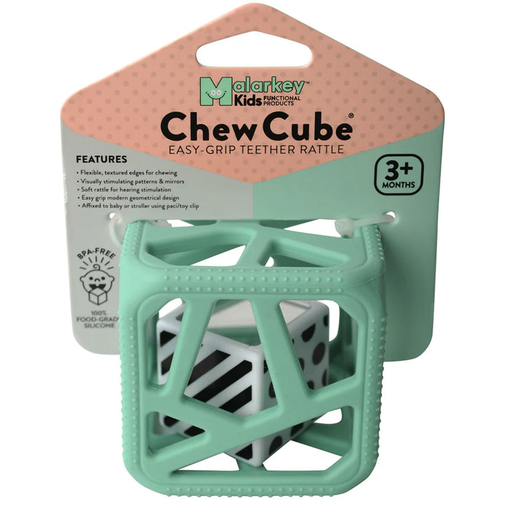 Malarkey Kids  Chew Cube Easy Grip Teether Rattle (Mint)