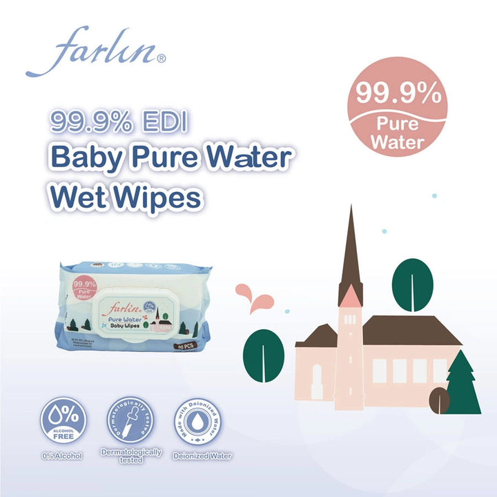 Farlin Pure Water Baby Wipes 80 Sheets