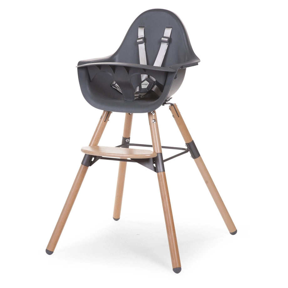 Childhome Evolu 2 Chair 2-in-1 + Bumper (Natural Anthracite)