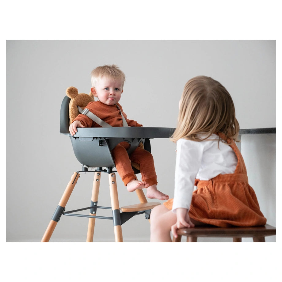 Childhome Evolu 2 Chair 2-in-1 + Bumper (Natural Anthracite)