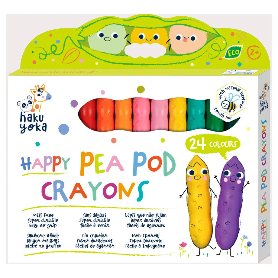 Haku Yoka Happy Pea Pod Crayons 24 Colours