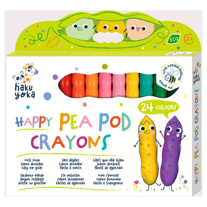 Haku Yoka Happy Pea Pod Crayons 24 Colours