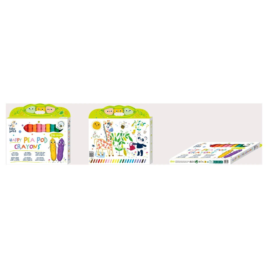 Haku Yoka Happy Pea Pod Crayons 24 Colours