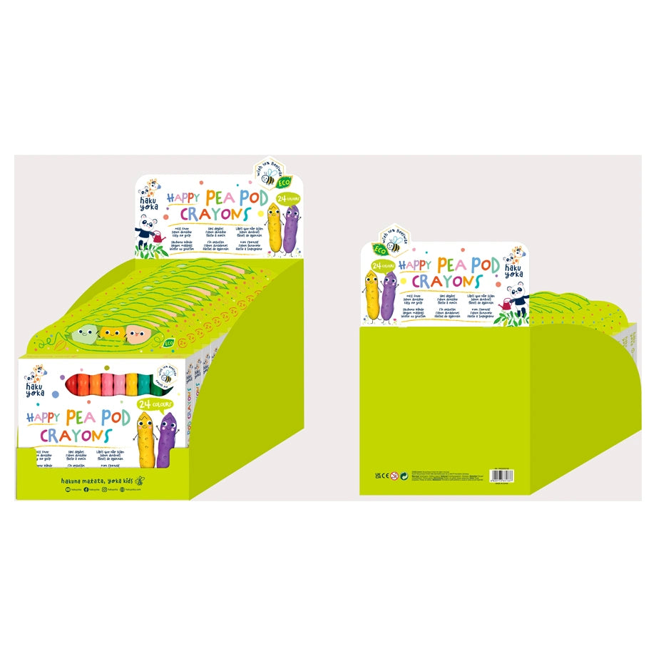 Haku Yoka Happy Pea Pod Crayons 24 Colours