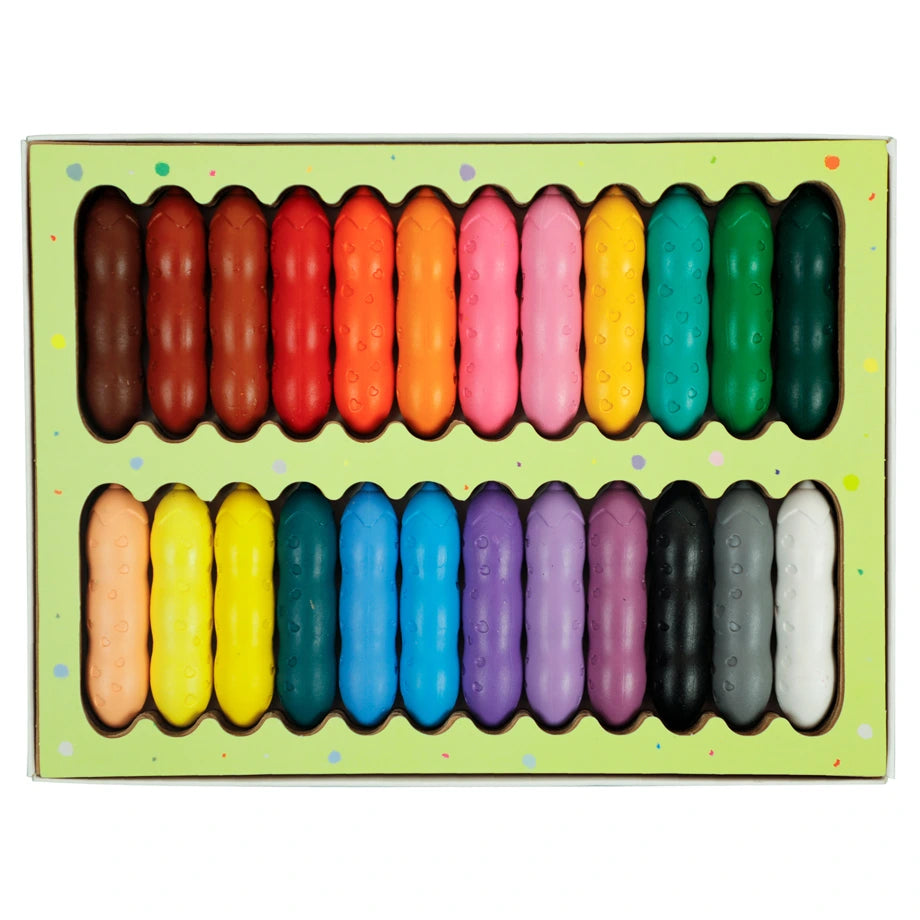 Haku Yoka Happy Pea Pod Crayons 24 Colours