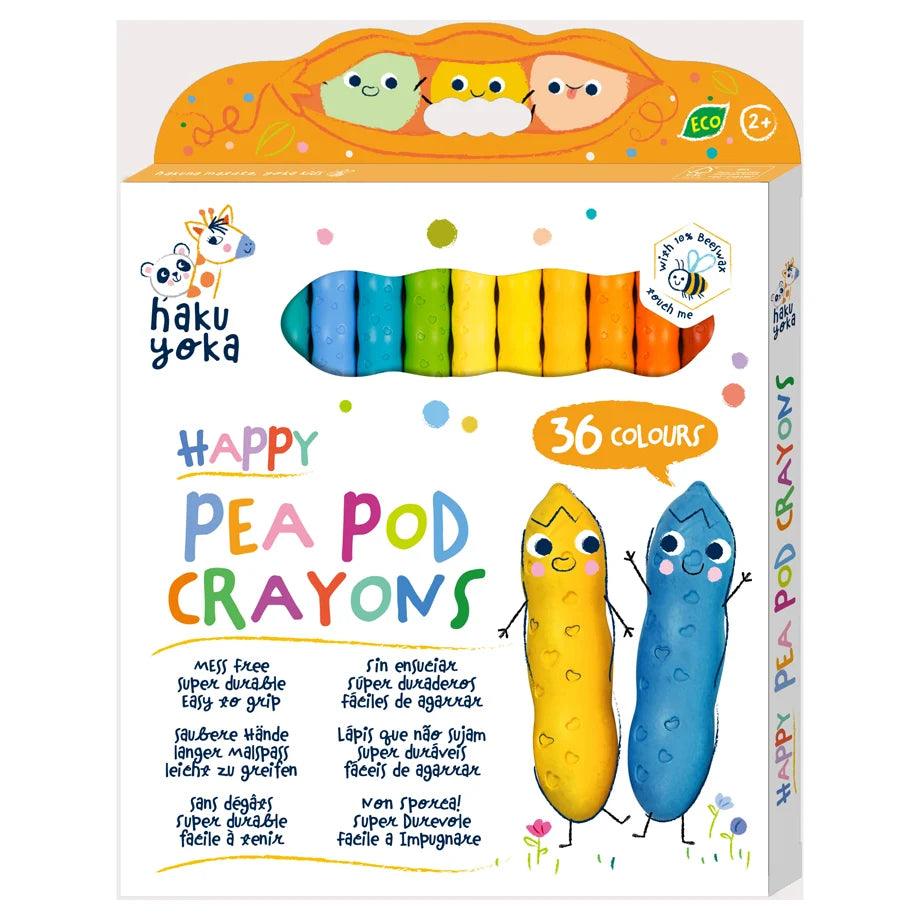 Haku Yoka Happy Pea Pod Crayons 36 Colours