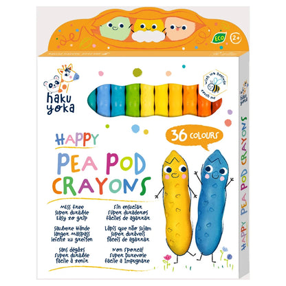 Haku Yoka Happy Pea Pod Crayons 36 Colours