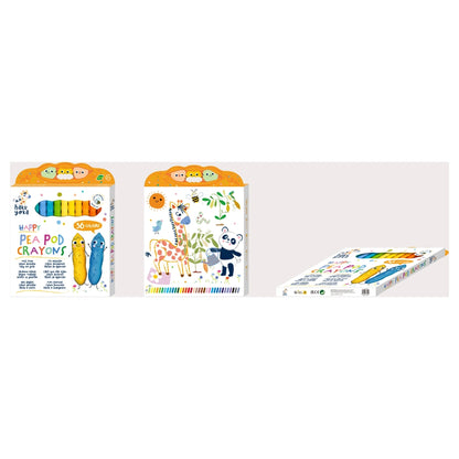 Haku Yoka Happy Pea Pod Crayons 36 Colours