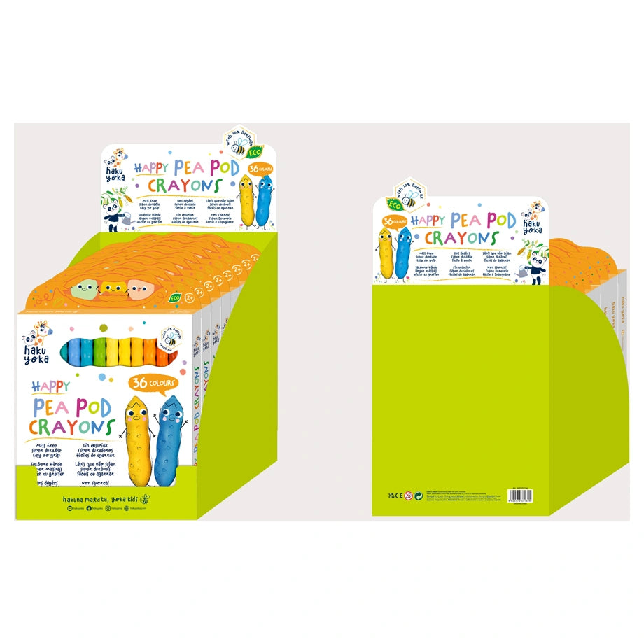 Haku Yoka Happy Pea Pod Crayons 36 Colours