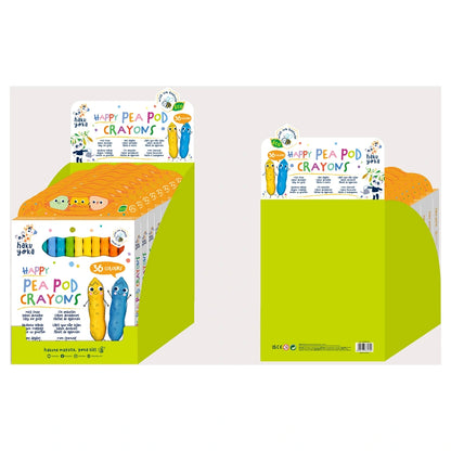 Haku Yoka Happy Pea Pod Crayons 36 Colours