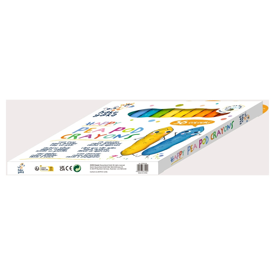 Haku Yoka Happy Pea Pod Crayons 36 Colours