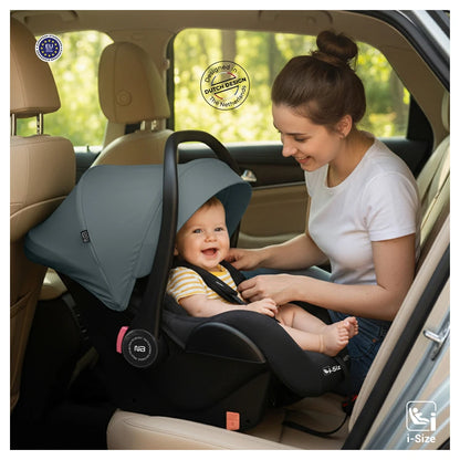 Neobreez Sacro I-Size Lightweight Baby Car Seat Carrier (Grey/Black)