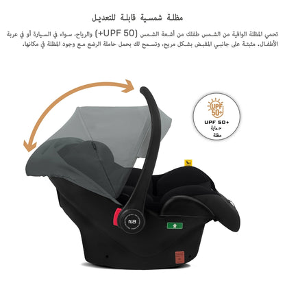 Neobreez Sacro I-Size Lightweight Baby Car Seat Carrier (Grey/Black)