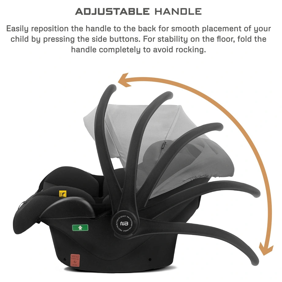 Neobreez Sacro I-Size Lightweight Baby Car Seat Carrier (Grey/Black)