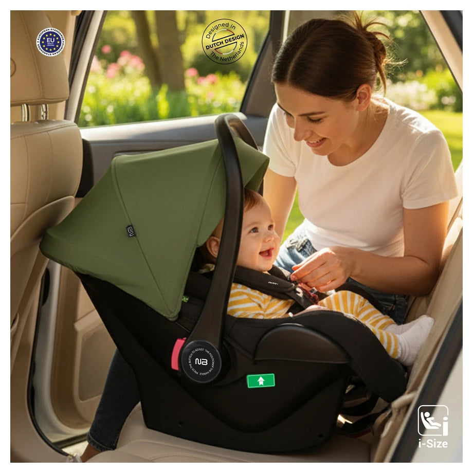 Neobreez Sacro I-Size Lightweight Baby Car Seat Carrier (Green/Black)