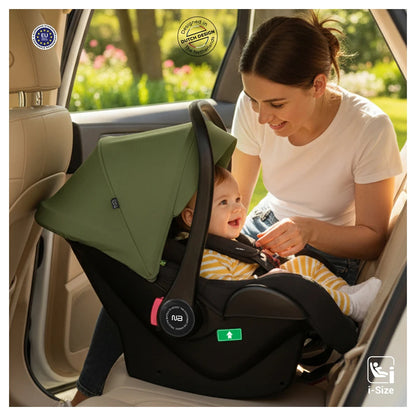 Neobreez Sacro I-Size Lightweight Baby Car Seat Carrier (Green/Black)