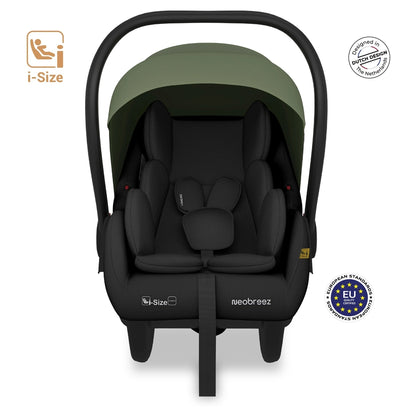 Neobreez Sacro I-Size Lightweight Baby Car Seat Carrier (Green/Black)